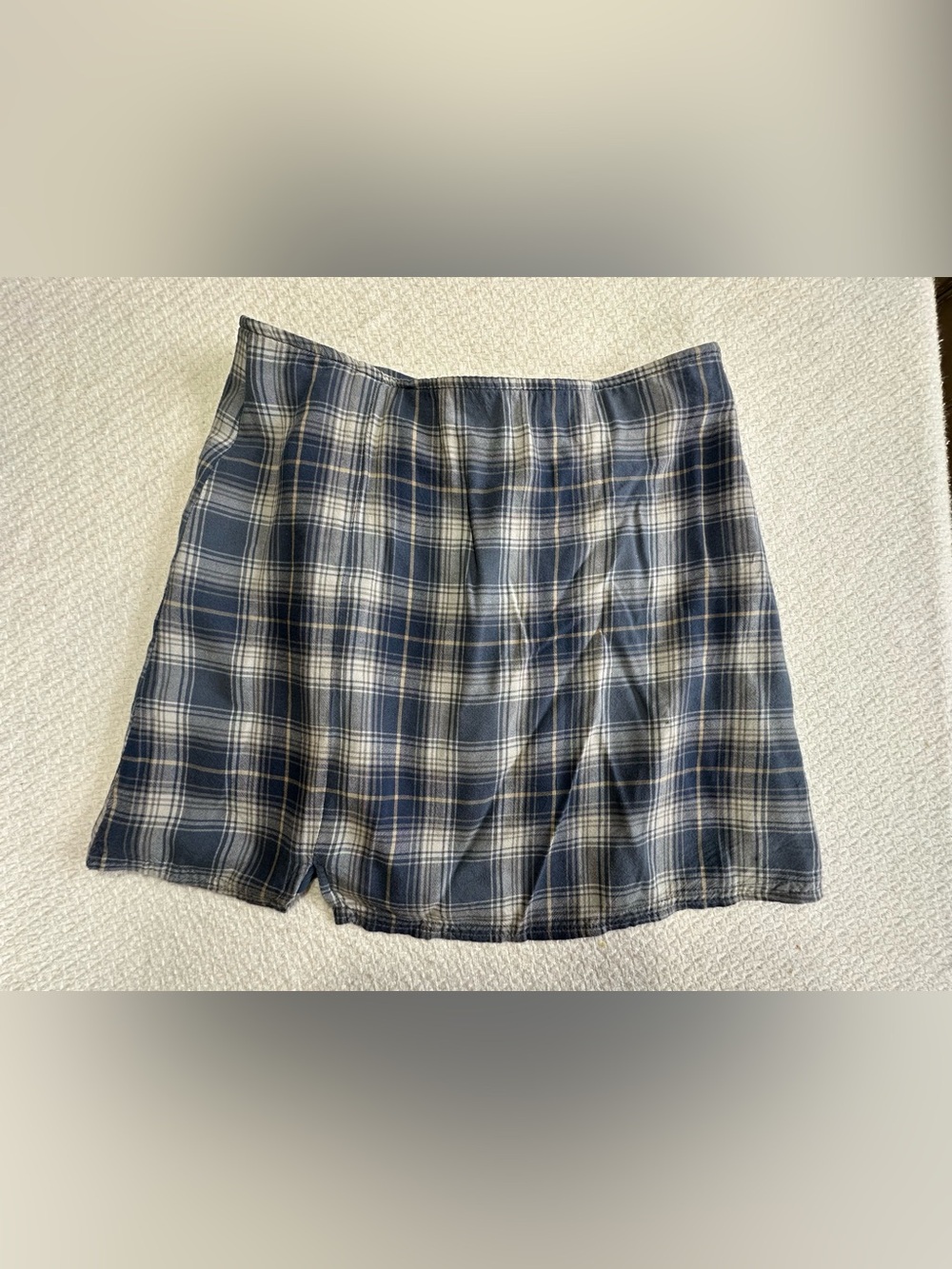Plaid A-Line Mini Skirt in Navy and White Size S/P